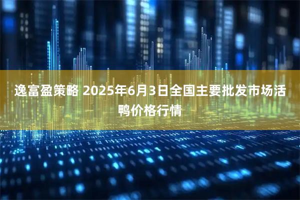 逸富盈策略 2025年6月3日全国主要批发市场活鸭价格行情